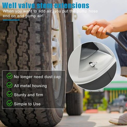 Double Seal Valve Cap, 16 Pack Double Seal Flow Through Valve Stem Cap with Heads Valve Core Remover for High Pressure Truck Car RV Semi Bus, Tires Inflate and Check Pressure Without Removing Caps in Saudi Arabia