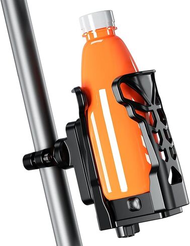 Bike Motorcycle Drink Bottle Holder for Large - φ1.9-φ3.5 Adjustable 360° Universal for Bicycle/Scooter, Multi-Color LED Light for Night Riding, Matte Black in Kuwait