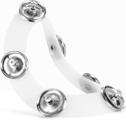 Facmogu Cymbal Hi-hat Tambourine، صفوف واحدة من السيليكون 6 أزواج من الصنج الدائري الدف مع جينجلز من الفولاذ المقاوم للصدأ، مجموعة طبلة الجاز الفولاذية ملحق الصنج لعازف الطبل قرع الطبل، الأعطال in Saudi Arabia