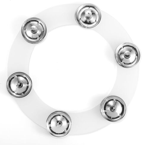Facmogu Cymbal Hi-hat Tambourine، صفوف واحدة من السيليكون 6 أزواج من الصنج الدائري الدف مع جينجلز من الفولاذ المقاوم للصدأ، مجموعة طبلة الجاز الفولاذية ملحق الصنج لعازف الطبل قرع الطبل، الأعطال in Saudi Arabia