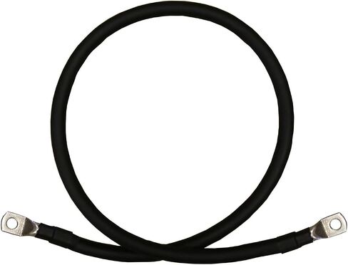 كابلات عاكسة للبطارية من النحاس النقي مقاس 8 AWG باللون الأحمر + الأسود، الطاقة الشمسية، عربة سكن متنقلة، سيارة، قارب (1 قدم، 5/16 بوصة. العروات من كلا الطرفين) in Kuwait