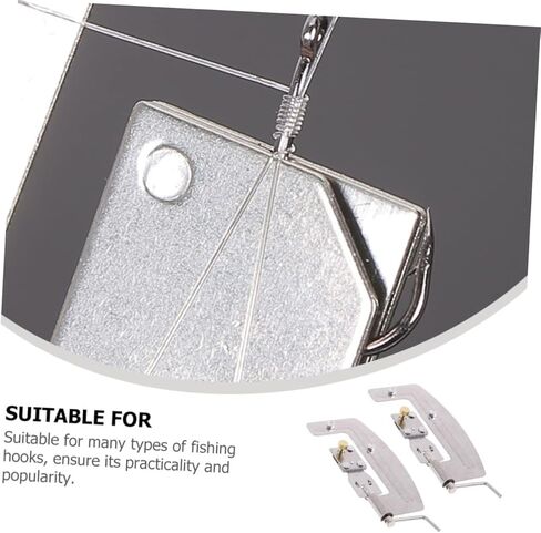 CLISPEED 2 قطعة طُعم فضي من الفولاذ الفرعي في الهواء الطلق، عقدة معدنية دوارة من الفولاذ المقاوم للصدأ، لوازم الخطاف، إكسسوارات المعدات، أبازيم الطيران مع أداة ربط الصيد السريع، عقدة خط الآلة in Kuwait