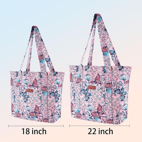 Extra Large Tote Bag for Women 18/22 inches, Canvas Everying Tote Bag with Zipper Shoulder Bag Top Handle for Travel in Saudi Arabia