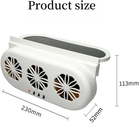 Solar Ventilation Fan for Car,Car Solar Powered Fan,Car Window Exhaust Fan With Three Air Outlet,Solar Power Car Window Fan,Solar Car Window Vent Fan for Most Models of Cars,White,2 Pack in Kuwait