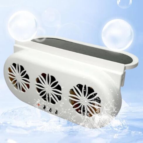 Solar Ventilation Fan for Car,Car Solar Powered Fan,Car Window Exhaust Fan With Three Air Outlet,Solar Power Car Window Fan,Solar Car Window Vent Fan for Most Models of Cars,White,2 Pack in Kuwait