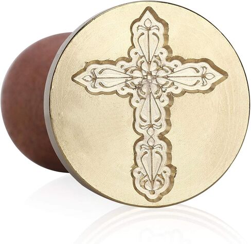 Wax Seal Stamp, Brass Seal with Wooden Handle, Cross in Saudi Arabia