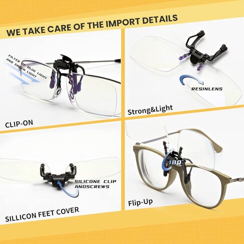 نظارات قراءة قابلة للتثبيت والقلب، نظارات كمبيوتر تحجب الضوء الأزرق للجنسين (شفافة، 4، ×) in Kuwait