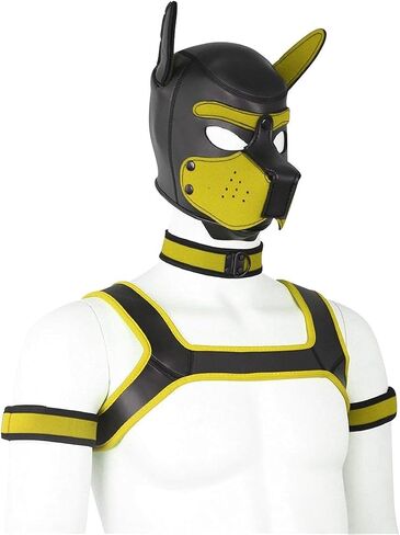 4 Sets Neoprene Puppy Hood Animal Head Mask Novelty Costume Dog (Hood Mask + Collar + Armband + Harness) (X-Large, Blue) in Saudi Arabia