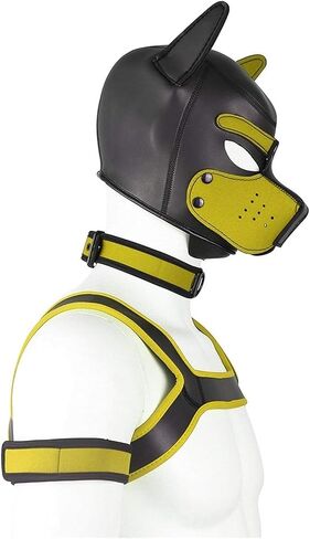 4 Sets Neoprene Puppy Hood Animal Head Mask Novelty Costume Dog (Hood Mask + Collar + Armband + Harness) (X-Large, Blue) in Saudi Arabia