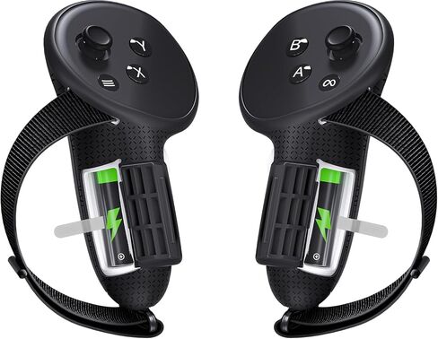 أحزمة تحكم Maecker vr متوافقة مع مقابض التحكم Meta Quest 3 مع أشرطة مفصل مضادة للانزلاق لباب البطارية لملحقات Quest 3 in Kuwait