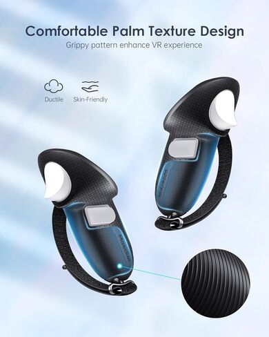 أحزمة تحكم Maecker vr متوافقة مع مقابض التحكم Meta Quest 3 مع أشرطة مفصل مضادة للانزلاق لباب البطارية لملحقات Quest 3 in Kuwait