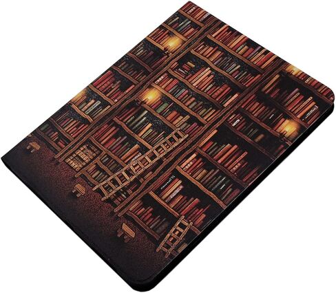 Case for iPad 10th Generation 10.9 Inch 2022, Slim Protective Case PU Leather Folding Multi-Angle Stand TPU Cover, Auto Wake/Sleep, Vintage Library Bookshelf in Kuwait