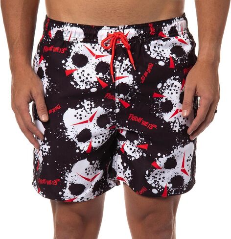Friday The 13th Men's Jason Voorhees Mask Allover Print Design Swim Trunks Board Shorts in Saudi Arabia