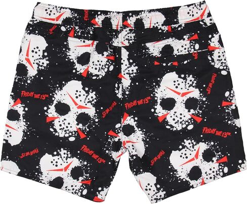 Friday The 13th Men's Jason Voorhees Mask Allover Print Design Swim Trunks Board Shorts in Saudi Arabia