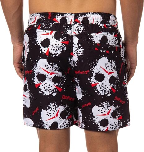 Friday The 13th Men's Jason Voorhees Mask Allover Print Design Swim Trunks Board Shorts in Saudi Arabia