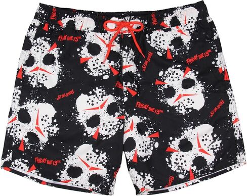 Friday The 13th Men's Jason Voorhees Mask Allover Print Design Swim Trunks Board Shorts in Saudi Arabia