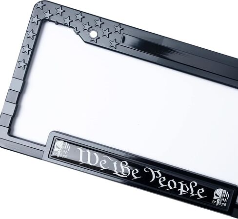 American Flag License Plate Frame Tag Bracket with 3D Raised Stars and Stripes. (We The People) (AF_Dome) in Saudi Arabia