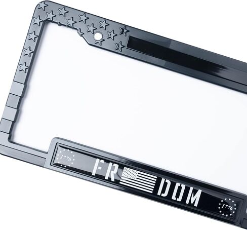 American Flag License Plate Frame Tag Bracket with 3D Raised Stars and Stripes. (We The People) (AF_Dome) in Saudi Arabia