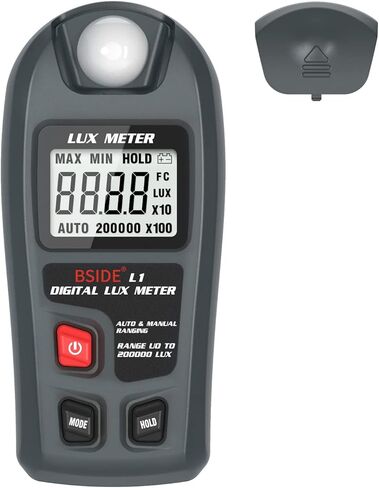 جهاز اختبار الإضاءة الرقمي من BSIDE جهاز قياس الإضاءة الرقمي لوكس متر، 0-200,000 لوكس مع الحد الأقصى/الدقيقة، مقياس الإضاءة البيئي المحمول لفيلم الحديقة والمكتب الداخلي والفصول الدراسية والنباتات التي تنمو بالتصوير الفوتوغرافي الخفيف in Kuwait