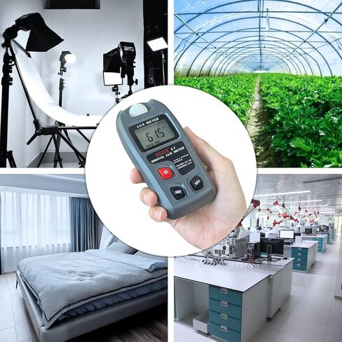 جهاز اختبار الإضاءة الرقمي من BSIDE جهاز قياس الإضاءة الرقمي لوكس متر، 0-200,000 لوكس مع الحد الأقصى/الدقيقة، مقياس الإضاءة البيئي المحمول لفيلم الحديقة والمكتب الداخلي والفصول الدراسية والنباتات التي تنمو بالتصوير الفوتوغرافي الخفيف in Kuwait