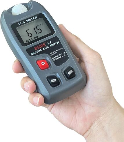 جهاز اختبار الإضاءة الرقمي من BSIDE جهاز قياس الإضاءة الرقمي لوكس متر، 0-200,000 لوكس مع الحد الأقصى/الدقيقة، مقياس الإضاءة البيئي المحمول لفيلم الحديقة والمكتب الداخلي والفصول الدراسية والنباتات التي تنمو بالتصوير الفوتوغرافي الخفيف in Kuwait