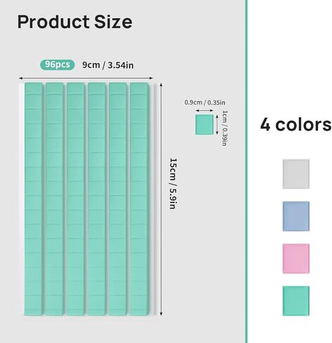 408 قطعة من الملصقات اللاصقة المعجون اللزج، معجون لاصق قابل للإزالة، جدار متعدد الأغراض قابل لإعادة الاستخدام، معجون يدوي الصنع لتعليق الصور وفن الأظافر والحرف اللزجة (أزرق، أخضر، وردي، أبيض) in Kuwait
