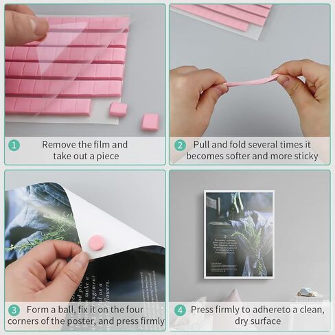 408 قطعة من الملصقات اللاصقة المعجون اللزج، معجون لاصق قابل للإزالة، جدار متعدد الأغراض قابل لإعادة الاستخدام، معجون يدوي الصنع لتعليق الصور وفن الأظافر والحرف اللزجة (أزرق، أخضر، وردي، أبيض) in Kuwait