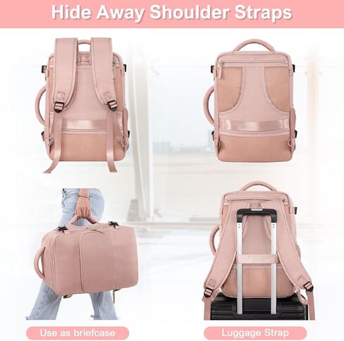 حقيبة ظهر للسفر وحقيبة ظهر كبيرة للسفر (وردي وأسود)، مقاس شخصي معتمد من شركة الطيران، حقيبة ظهر بجيوب متعددة، حقيبة ظهر جامعية، حقيبة ظهر مقاومة للماء، حقيبة ظهر للأعمال in Kuwait