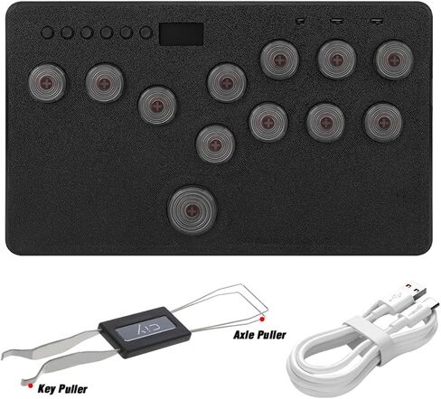 BITFUNX Gaming Keypad, Arcade Stick F12 Pro All-Button Leverless Controller - Supports SOCD & Hot Swap, Arcade Controller Street Fight for PC/PS3/PS4/PS5/Switch/Steam with Custom RGB & TURBO in Saudi Arabia