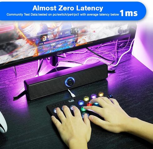 BITFUNX Gaming Keypad, Arcade Stick F12 Pro All-Button Leverless Controller - Supports SOCD & Hot Swap, Arcade Controller Street Fight for PC/PS3/PS4/PS5/Switch/Steam with Custom RGB & TURBO in Saudi Arabia