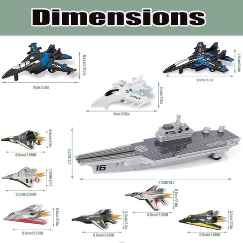 WASK Aircraft Carrier Toy and Submarine Toy Naval Ship with Launching Small Scale Model Fighter Jet Toy and Torpedoes, Ideal Gift Army Toys Set for Kids Boys Girls in Saudi Arabia