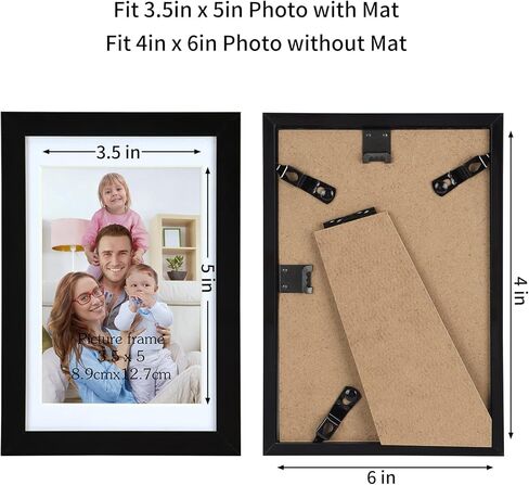 مجموعة إطارات صور Giftgarden مقاس 5x7 مكونة من 10 قطع، عرض 5x7 مع حصيرة أو 6x8 بدون حصيرة، إطارات صور متعددة للتركيب على الحائط أو سطح الطاولة، أسود in Kuwait