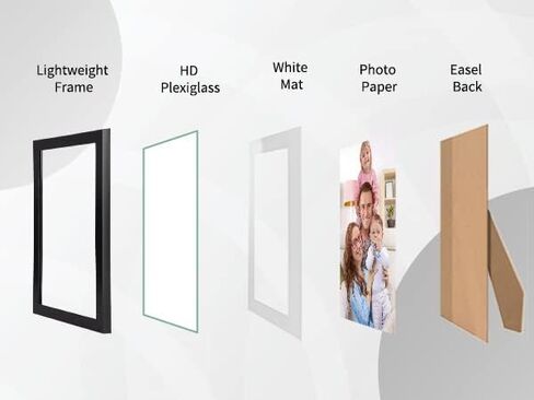 مجموعة إطارات صور Giftgarden مقاس 5x7 مكونة من 10 قطع، عرض 5x7 مع حصيرة أو 6x8 بدون حصيرة، إطارات صور متعددة للتركيب على الحائط أو سطح الطاولة، أسود in Kuwait