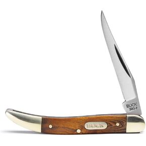 Buck Knives 385 Toothpick Single-Blade Folding Pocket Knife, Burlwood Inlay Handle with Nickel Silver Bolsters, 420J2 Steel Modified Clip Blade, EDC Pocket Knife, 0.8 oz in Kuwait