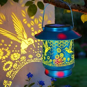 Hummingbird Solar Lanterns Outdoor Waterproof, Birthday Mother's Day Gifts for Women Mom Grandma, Metal Solar Hanging Lights Garden Decor for Yard Patio Lawn Pathway Landscape in Saudi Arabia