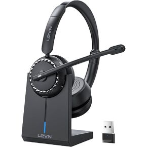 سماعة Levn مع MIC ، سماعات رأس USB مع الميكروفون للكمبيوتر الشخصي ، سماعات الرأس مع الميكروفون للكمبيوتر الشخصي مع ميكروفون إلغاء الضوضاء للكمبيوتر المحمول ، سماعة USB للعمل من المنزل/مركز الاتصال/Open Office in Kuwait