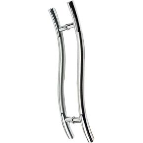 Glass Door Handles,S Shape Door Pull Grab/Rod,Stainless Steel Bar to Bar Door Handle for Shower Rooms Shopping Malls Offices Swing Door Pull (Color : Silver, Size : Pitch-600mm) in Saudi Arabia