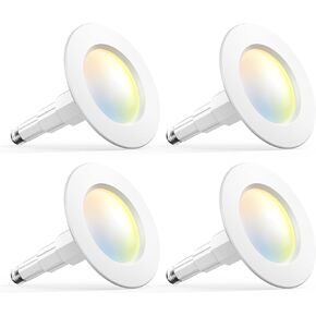 Amico 5/6 inch 5CCT LED Recessed Lighting 4 Pack, 12W=100W, 950LM Adjustable Can Lights, 2700K/3000K/4000K/5000K/6000K Selectable, Dimmable, IC & Damp Rated, Retrofit Installation - ETL & FCC in Kuwait