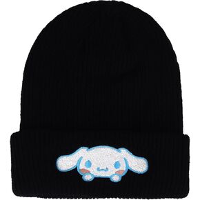 Roffatide Anime Cinnamoroll Cute Beanie Hat Kawaii Big Ear Dog Lolita JK Caps Winter Knit Hat for Boys Girls Embroidered Beanie Cap Black（White） in Kuwait