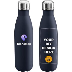 Personalized Custom Water Bottles 17oz 25 Pcs Stainless Steel Double Wall Insulated Leakproof Cups for Sports Outdoors With Colorful Text Logo Print in USA in Saudi Arabia