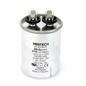 43-25136-09 -Rheem OEM مكثف تشغيل بديل دائري 20 فائق التوهج / MFD 370 فولت in Kuwait