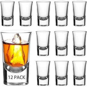Ruckae 12 Pack 1 OZ Shot Glasses Set with Heavy Base Clear Shot Glasses Bulk for Vodka Tequila Whiskey Liquor in Saudi Arabia