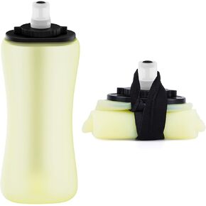 Soft Flask 11.8oz/350ml, Soft Silicone Quick Grip Chill Handheld Water Bottle Collapsible for Running Hydration Morning Jogging Climbing Cycling Sports Activity (Yellow) in Kuwait