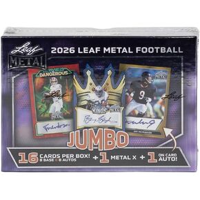 Leaf 2026 Metal Football Hobby Jumbo Trading Card Box (8 Autographs Per Jumbo Box) in Kuwait
