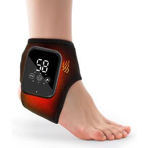 DREAMSOME Cordless Rechargeable Ankle Massager with Heat, Heated Ankle Wrap with Vibration, Portable Foot & Ankle Heating Pad, 3 Heat Levels & 3 Vibration Modes, Adjustable Brace for Men & Women in Saudi Arabia
