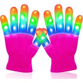 Gifts for 4 5 6 7 8 9 Year Old, LED Gloves Birthday Gifts for Boys Girls Age 3-10 Easter for 5-10 Year Old Girls Boys Stocking Stuffers - Black in Saudi Arabia