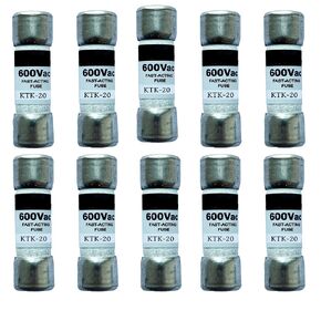 10-Pack New KTK-20 KTK-20A 600Vac Fast Acting Fuse,KTK 20A Class CC Cartridge Fuses in Kuwait