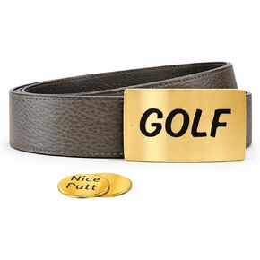 CauraCo Golf Belt Genuine Leather With Gold Buckle Included Ball Marker For Mens Womens Golfers Golfing Shorts And Long Pants in Saudi Arabia