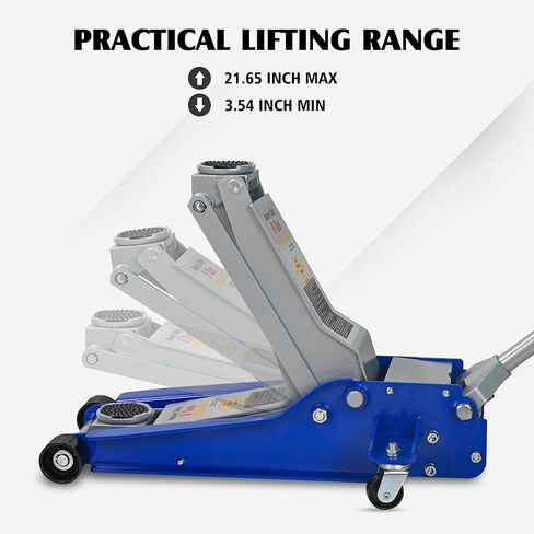 Floor Jack 5Ton/11000lbs.Dual Piston Fast Lifting Pump.Ultra Low Profile Floor Jack,Lifting Range 3.54"-21.65" .Heavy Duty Hydraulic Racing Car Jack for MVPs,SUVs and Trucks.Trolley Jack in Saudi Arabia