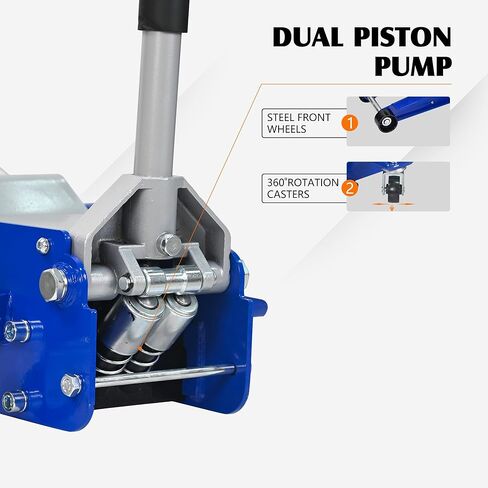 Floor Jack 5Ton/11000lbs.Dual Piston Fast Lifting Pump.Ultra Low Profile Floor Jack,Lifting Range 3.54"-21.65" .Heavy Duty Hydraulic Racing Car Jack for MVPs,SUVs and Trucks.Trolley Jack in Saudi Arabia